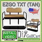 EZGO TXT Golf Cart Rear Flip Back Folding Seat Kit Diamond Plate Cargo 