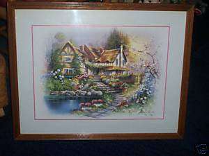 30X24 Andres Orpinas Country Cottage Framed Print  