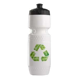  Trek Water Bottle White Blk Recycle Symbol in Leaves 