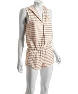 Marc by Marc Jacobs ivory disco stripe hooded coverup romper 