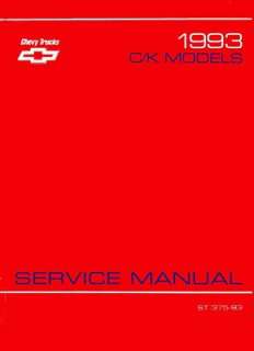 1993 CHEVY GMC C/K 10 30 LIGHT TRUCK Service Manual  