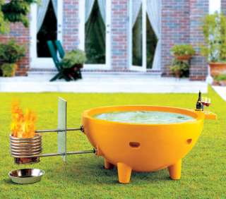   FireHotTub Round Fire Burning Portable Outdoor Hot Tub of Fiberglass