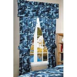 Blue Camouflage Curtains 