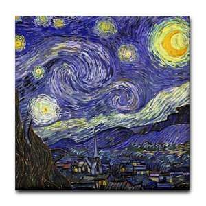    Tile Coaster (Set 4) Van Gogh Starry Night HD 