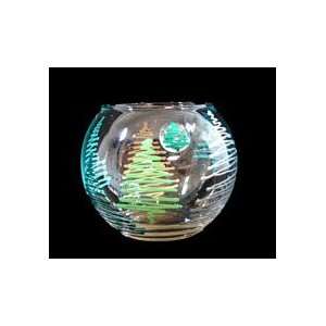 Holiday Forest Design   Hand Painted   19 oz. Bubble Ball with candle
