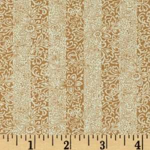  44 Wide Birds Of A Feather Floral Stripes Yellow/Tan 