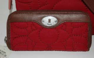  FOSSIL Key Per Red Vintage Retro Crossbody Swingpack & Matching Wallet