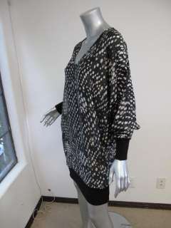 Stella McCartney Black/White Printed Long Sleeve Knit Bottom Dress 44 