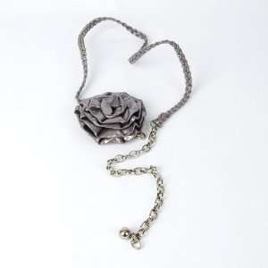  Flower Braid Thin Belt Waist Chain Necklace Gray Toys 