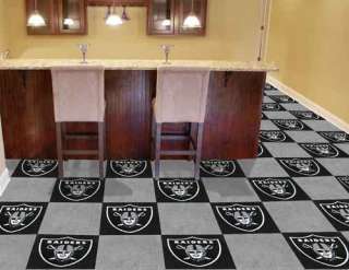 Oakland Raiders NFL 18x18 Carpet Floor Tiles 20pc Set  