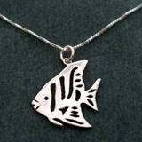 costume jewellery, 925 sterling silver necklace and fish pendant 
