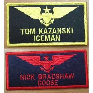  & Goose Top gun Badges Iron On or Sew US Navy Fighter Weapons School 