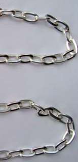   silver plated links measure 4 8mm wide x 8 5mm long chain link is