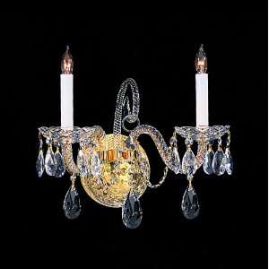 com Bohemian Crystal Candle Wall Sconce in Clear Crystal Crystal Type 