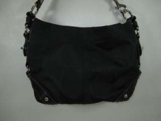 348 NWT COACH Signature Black CARLY Jacquard Leather HOBO BAG PURSE 