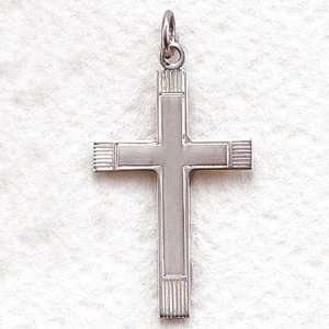  Sterling Silver Cross Necklace with Inner Cross Mens 
