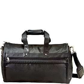 Koskin Leather 2 in 1 Carry On Garment Duffel Bag Black