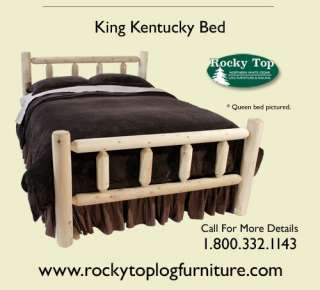 King Log Kentucky Bed, Cedar Rustic Log Furniture Beds  