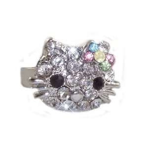  Hello Kitty Crystal Ring with Multi Color Pastel Crystal 