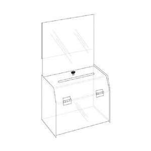  Ballot   Suggestion Box   9.375 X 16 X 6 Locking Clear 