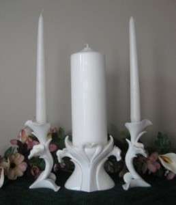White Calla lily Unity Candle Holder Wedding Bridal  