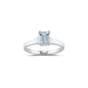  0.49 Ct Sky Blue Topaz Solitaire Ring in 18K White Gold 6 