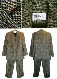 GIANNI SPORT PANTSUIT SILK WOOL 10 NWOT $695 JacketPant  