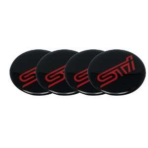  Subaru Sti 55mm wheel center cap stickers 4pcs Automotive