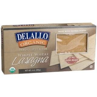 DeLallo Organic Whole Wheat Lasagna, Oven Ready, 9 Ounce Boxes (Pack 