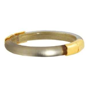    Warm Grey Small Hinged Bracelet With Gold by Alexis Bittar Jewelry
