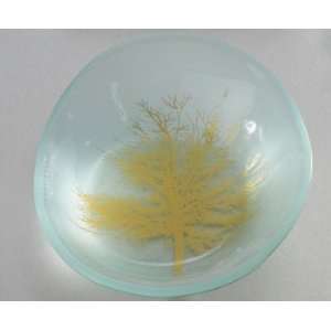 Nature Series Tree oval bowl Handmade glass 7 x 6 1/4 oval bowl  Tree 