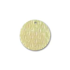   Mother of Pearl 25mm Round Pendant Celadon Wavy Bamboo