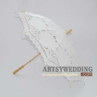 WHITE Battenburg Dance Parasol/Umbrella Bridal gloves  