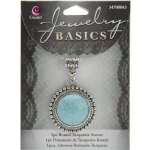  Jewelry Basics Pendant Sets Round Turquoise 1/Pkg Arts 