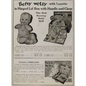  1937 Original Print Ad BETSY WETSY Baby Doll Luggage 