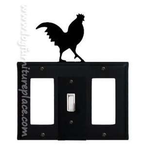 Wrought Iron Rooster Triple GFI/Switch/GFI Cover