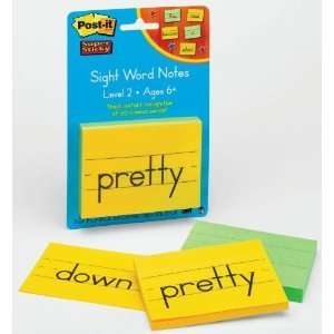  3M Post It Super Sticky Sight Word Notes (Level 2, Ages 6 