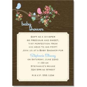  In the Nest Blue Baby Shower Invitations
