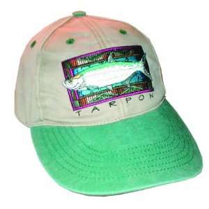  Flying Fisherman Tarpon Cap (Khaki/Green, One Size 
