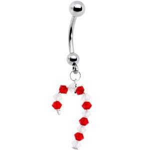  Handcrafted Candy Cane Belly Ring MADE WITH SWAROVSKI 