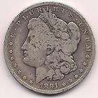 1891 O Morgan Silver Dollar, Very Good.