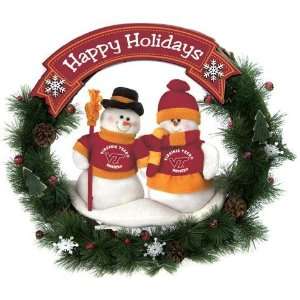  Virginia Tech Team Snowman Wreath