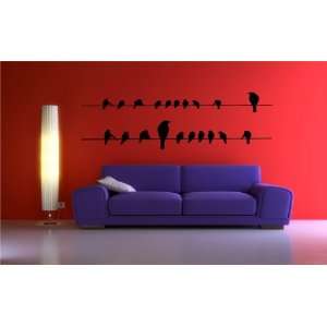    Removable Wall Decals  Birds on Wire Long