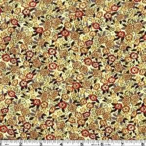  45 Wide Botanical Fantasy Flower Green Fabric By The 