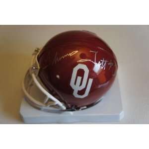  Thomas Lott Oklahoma OU Football Signed Mini Helmet 