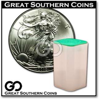 20   2012 American SILVER Eagle Coins 1 Roll   20 oz FINE SILVER Coins 