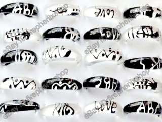 wholesale jewelry lots 50pcs Mixed Lots Resin Lucite Rings free 