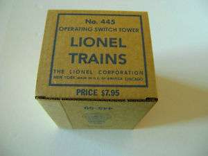 Lionel 445 Operating Switch Tower Box w/two inserts  
