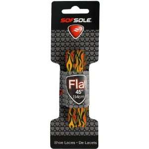  Sof Sole Flat Laces, Black/Red Fire, 45 Sports 