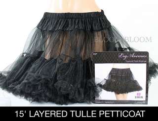 15 Layered Tulle Crinoline Petticoat Leg Avenue Slip Skirt 7 COLORS 2 